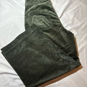 Maeve Olive Corduroy Cropped Pants